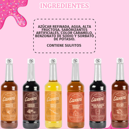 Jarabe Sabor Amaretto Caveeni Enco Para Café 750ml 3pz Sweet