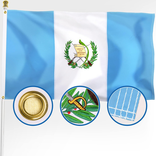 Xifan Bandera Guatemalteca De Primera Calidad 3x5 Al Aire Li