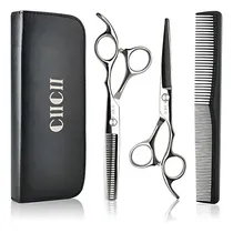 Comprar (tijeras De Pelo Plateadas), Juego De Tijeras Para Cortar El Pelo, Kit De Tijeras De Peluquería Profesionales Ciicii (tijeras Para Recortar El Pelo Y La Barba, Dar Forma Y Adelgazar) Para Hombres
