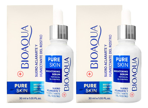 2 Suero Aclarante Y Humectante Del Rostro Pure Skin 30g