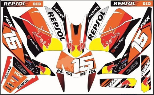 Stickers Para Moto 125z Moto Roja Mod-129