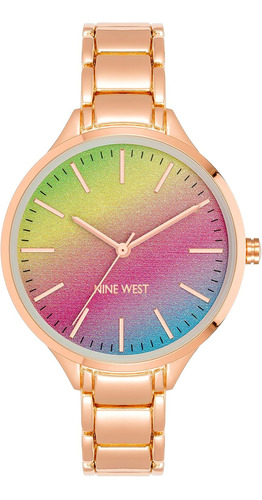 Reloj Pulsera Mujer  Nine West Nw2852rbrg Oro Rosaarco Iris