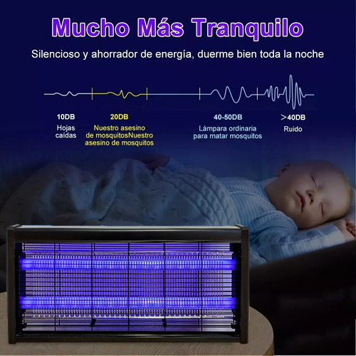 Lámpara Mata Mosquitos Eléctrica 40w 67cm, Repelente De Insectos Para Interior Y Exterior, Segura Y Silenciosa