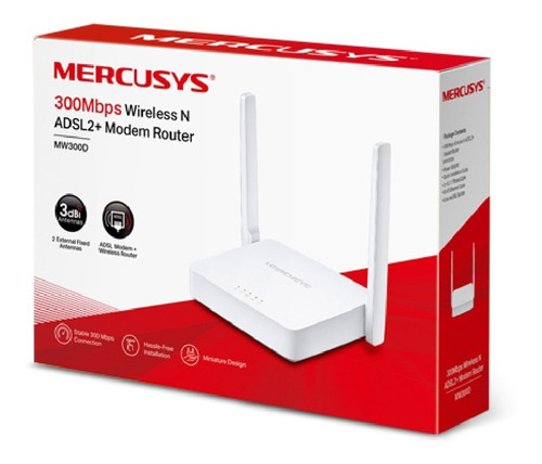Modem Router 300mbps Adsl2+ Mercusys Mw300d Wifi Internet