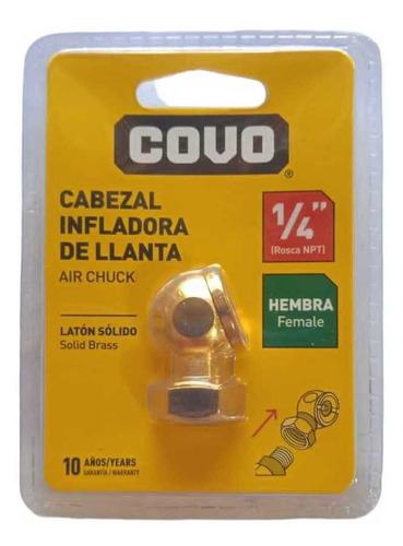 Cabezal Inflador De Caucho Llantas Hembra 1/4 Npt