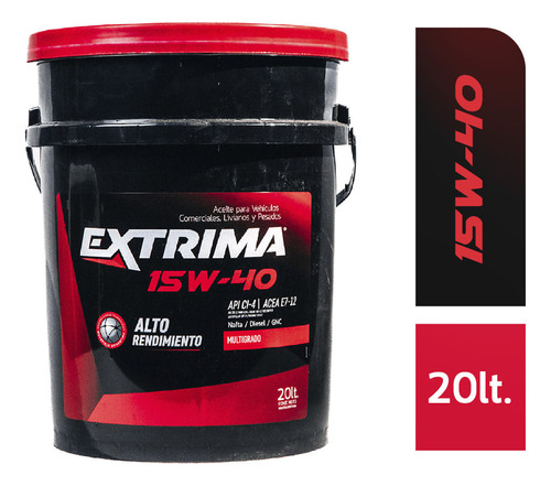 Lubricante Diesel Extrima Liviano-pesados15w40 20lts