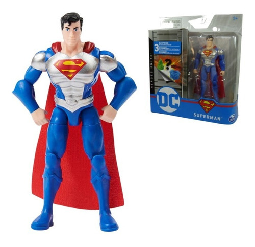 Imagen 1 de 2 de Figura Superman 10cm Traje Metalico Universo Extendido Dc