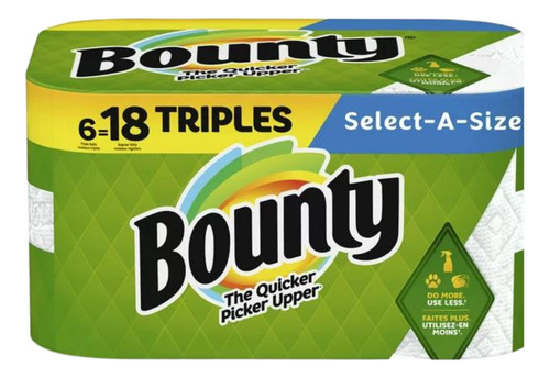 Toallas De Papel Bounty Select-a-size, 6 Rollos Triples