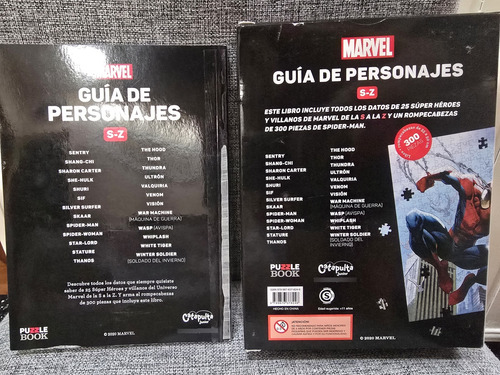 Libro Guía De Personajes Marvel S - Z Puzzle 300p Spiderman