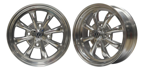 Rines Spider Pulidos 15 X 5.5 Ancho 4/130 Vocho 2 Piezas Color Pulido