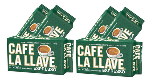 6 Piezas De Café La Llave 100% Puro Café 284 Gramos Cada Una