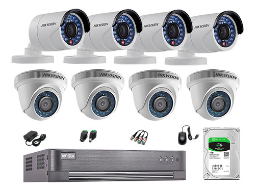 Cámaras Seguridad Kit 8 Hd 720p + Disco 1tb Vigilancia Hdmi