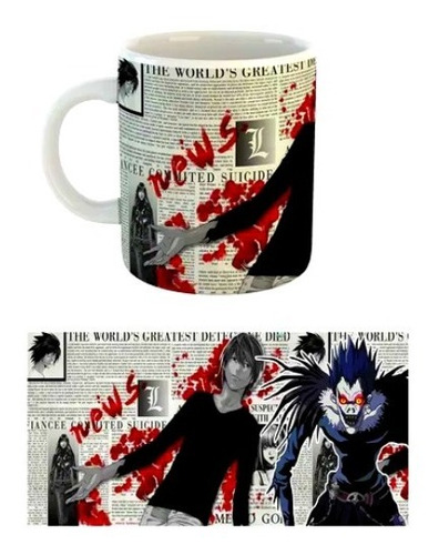 Mug Anime Death Note Kira - Taza De Light Yagami Para Otakus