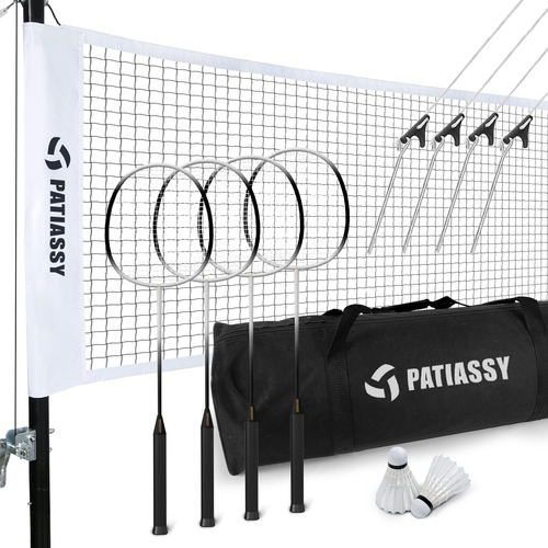 Patiassy Juego De Bdminton Profesional  Incluye Red Porttil