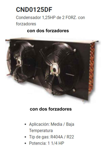 Condensador Para Equipo De Frio 1,25 Hp 2 For Good Cold Nac.