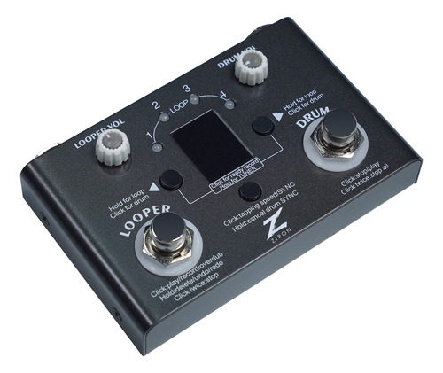 Pedal Ziron 30 Baterias Eletrônicas Com Afinador - Drum Loop Cor Cinza-escuro