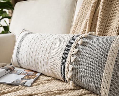 Funda Almohada Lumbar Bohemia 35 X 90 Cm Negro Beige