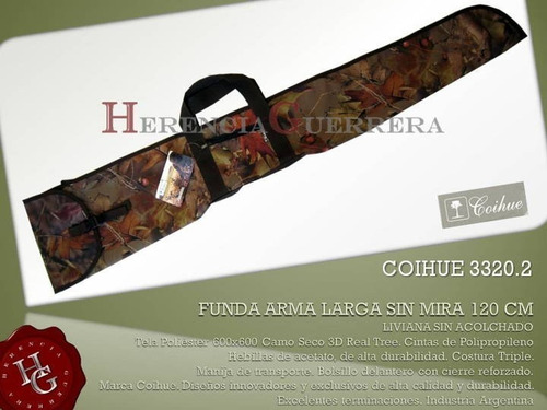 Imagen 2 de 7 de Funda Coihue Rifle Arma Larga 120cm S/mira S/acolchado Camo