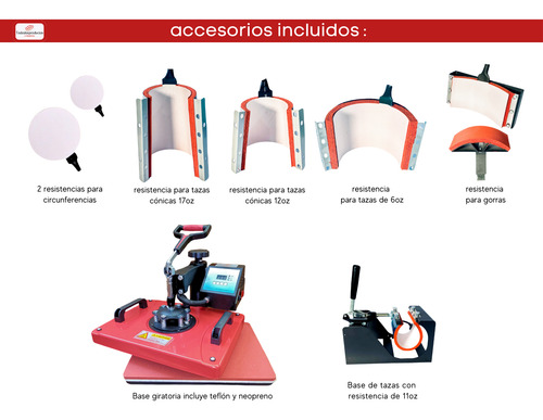 Kit Combo 8 En 1 Tlp 29x38 Para Sublimación Incluye Botellas