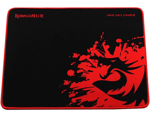 Mouse Pad gamer Redragon P001 Archelon de borracha e tecido m 260mm x 330mm x 5mm preto/vermelho