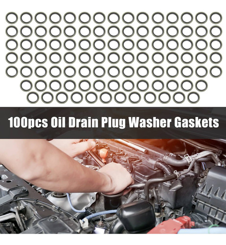 X Autohaux 100pcs Oil Drain Plug Washer Gaskets Engine