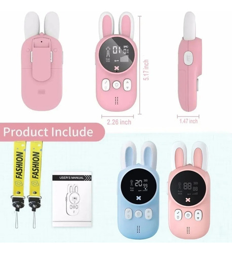 Radios Walkie Talkie De Conejito For Niños De Juguete