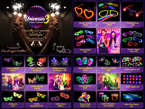 50 Pulsera Neon Quimica Fluo Cotillon Luminoso Combo Carioca