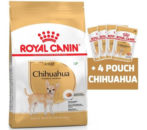 Alimento Royal Canin Chihuahua Adulto 1kg + 4 Pouch. Np