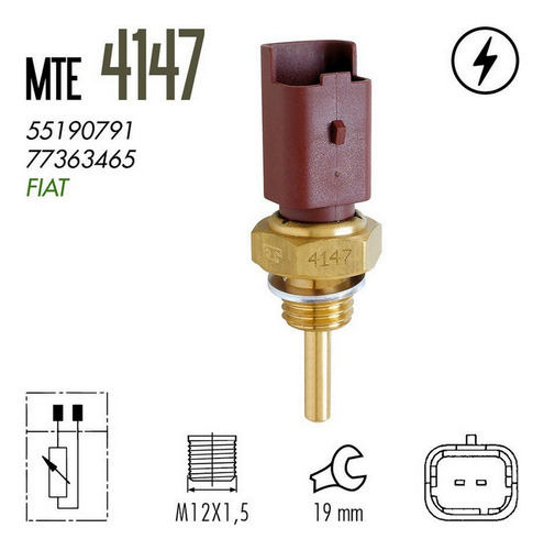 Sensor Temperatura Refrigerante Fiat Uno 4cl 1.4l 2013-2020
