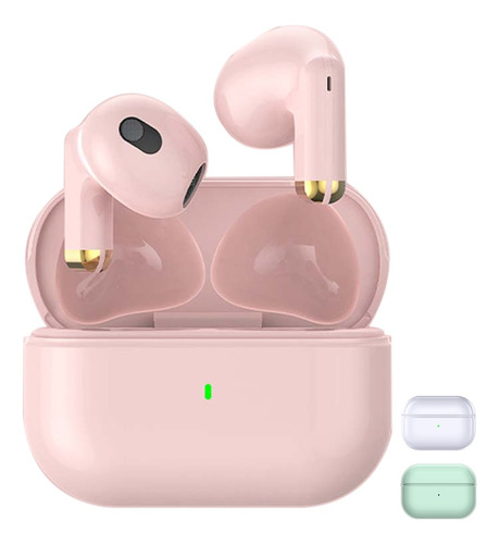 Audífono in-ear gamer inalámbrico Fitpolo Bluepods Mini 1 rosa con luz LED