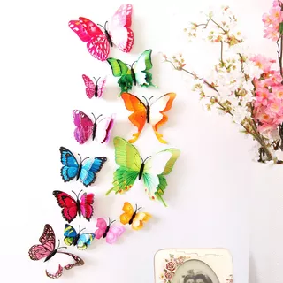 12 Pegatinas De Pared Decoraciones Para El Hogar 3d Mariposa