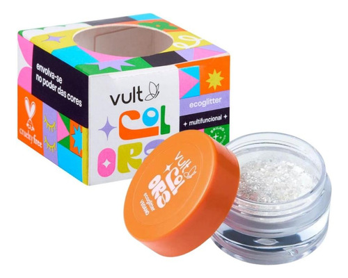 Ecoglitter Multifuncional Vult Colors Chuva De Prata 1g