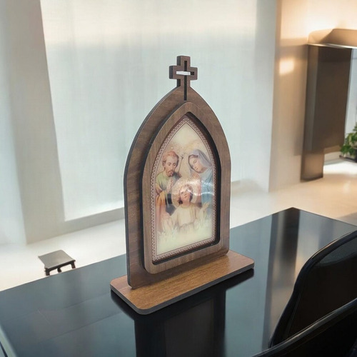 Capela Capelinha Sagrada Família Com Oração 25 Cm