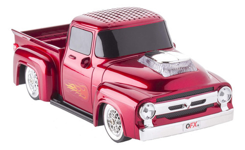 Qfx Bt- Bluetooth  Hot Rod Pickup Truck Altavoz, 2 Altavoce. Color Rojo