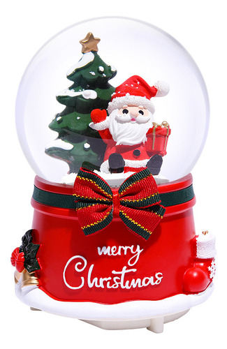 Bola De Cristal 3d Caja De Música Luz Gira Papá Noel