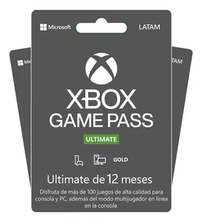 Tarjeta De Regalo Xbox Game Pass Ultimate 12 Meses | México