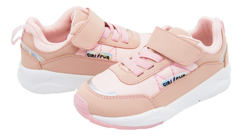 Tenis Tropicana Para Niña Con Puntera Velcro Rosa Pastel