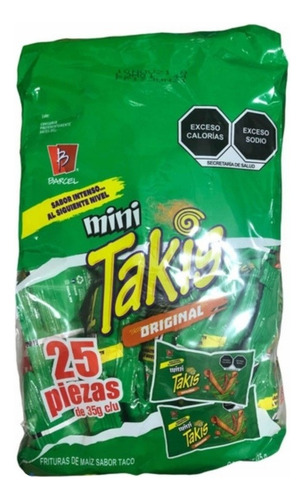 Barcel Takis Verde Original Botanas Papas Mini 25 Pzas Envio