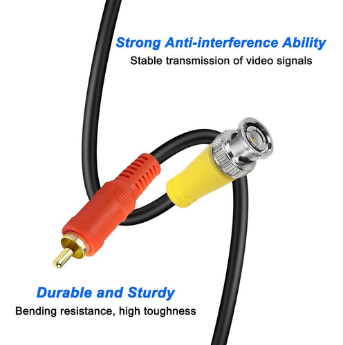 / Xmsjsiy Cable De Audio Y Vídeo Bnc A Rca Cable Coaxial 3