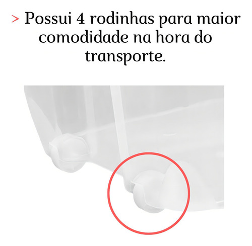 Caixa Organizadora 38 Litros Multiuso Rodinha Empilhável