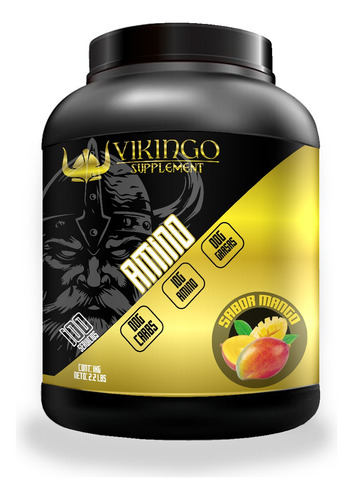 Aminoácidos En Polvo Vikingo 1 Kg Varios Sabores 100 Servis Mango