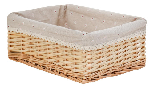 Cesta De Almacenamiento Rectangular De Mimbre Pequeño