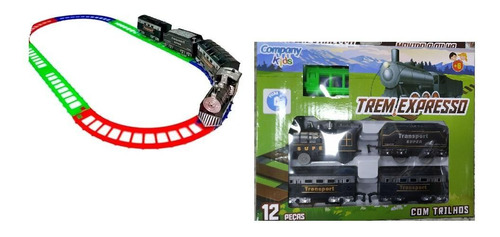Brinquedo Trem Expresso Pequeno Movido A Pilha Com 12 Peças