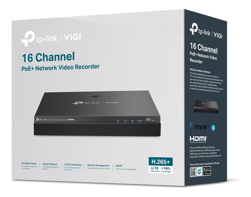 Nvr Tp-link Vigi 16 Canales Poe 4k 140w Audio Two Way H.265+