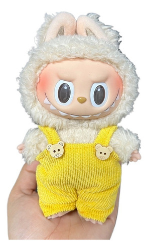 Roupas De Calça Suspensório De Urso Amarelo Para Labubu