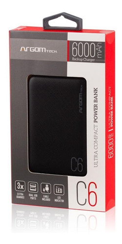 Power Bank Argom De 6000 Mah, 2.1 A *itech