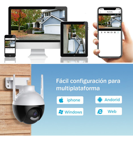 Camara De Seguridad 1080p Hd Lmpermeable Wifi Color Negro Y Blanco