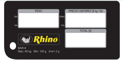 Refaccion Rhino Original Panel D Display Frontal Ref-bar9-27
