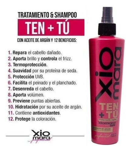 Ten + Tu Xiomara 250 Ml 12 Beneficios Tratamiento Capilar