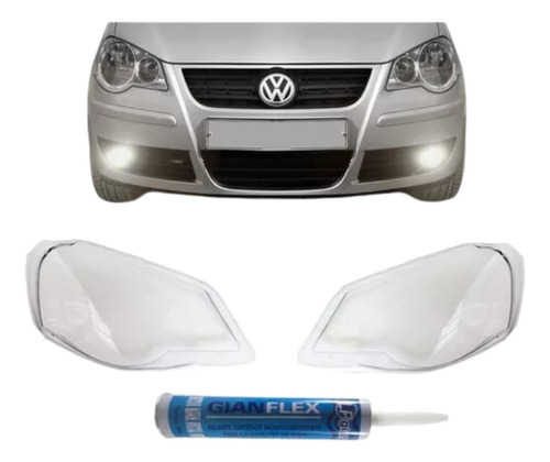 Kit Par Lente Cola Farol Polo 2007 2008 2009 2010 2011 Sedan